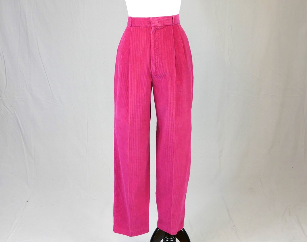 40s Vintage Pink Cords Pants Buckle Back