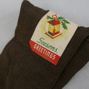 Men's Vintage Dress Socks NOS NWT New Unworn Deadstock Brown w/ Thin Stripes Rayon Cotton Blend Mid-Century Hosiery image 4