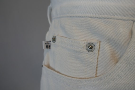 90s White Jean Shorts - 26" waist - High Rise - C… - image 2