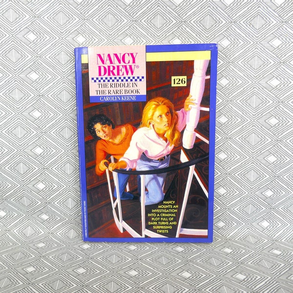 Nancy Drew #126 The Riddle in the Rare Book (1995) by Carolyn Keene - Vintage Teen Girl Detective Mystery