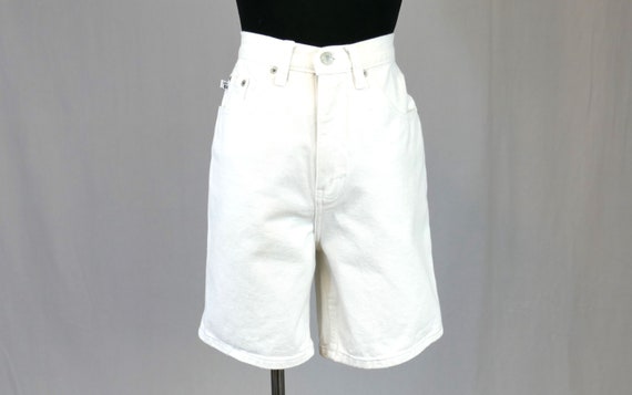90s White Jean Shorts - 26" waist - High Rise - C… - image 1