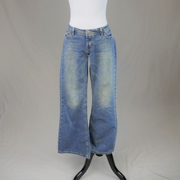 Vintage Express Jeans - Size 8R Extreme Bikini Flare - 32" low rise waist - 32" inseam