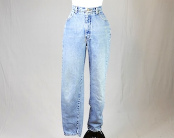 90s Falls Creek Jeans - 30" waist - Light Blue Cotton Denim Pants - Relaxed fit, tapered leg - Vintage 1990s - 30" length