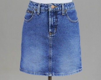 90s Y2K LEI Short Jean Skirt - 27" waist Low Rise - Cotton Denim - Vintage 1990s Y2K - XXS XS