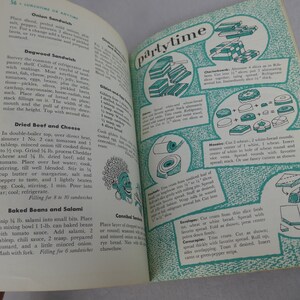Good Housekeeping's Book of Breads and Sandwiches 1958 Small Pamphlet Mid Century MCM Recipes Illustrations Vintage Cook Book Cookbook image 7