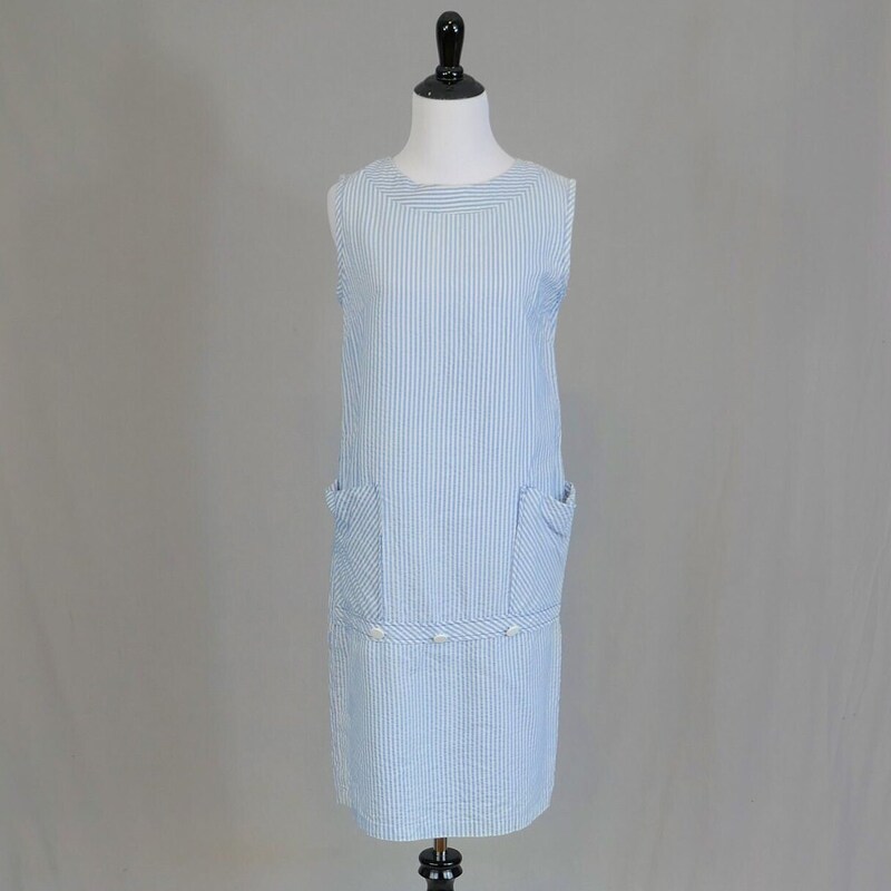 Avery Sleeveless Dress in Seersucker Stripe main image 0