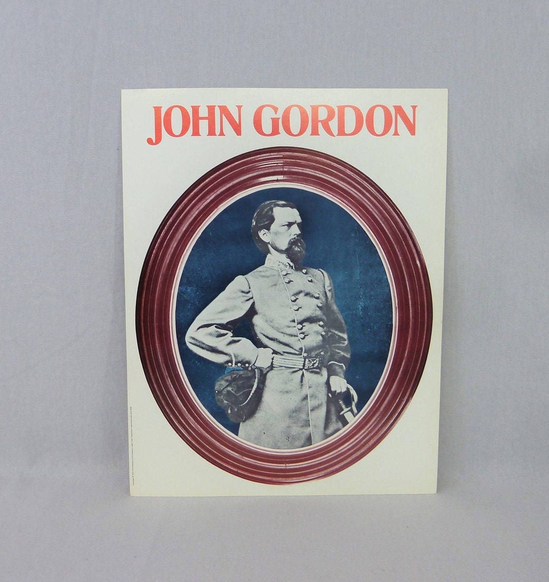 1974 John Brown Gordon Poster Confederate Civil War Major General CSA