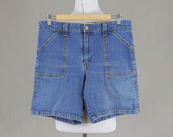 Vintage Levi's 550 Jean Shorts - 32" 33" 34" waist mid-rise - Blue Cotton Denim - Vintage Y2K