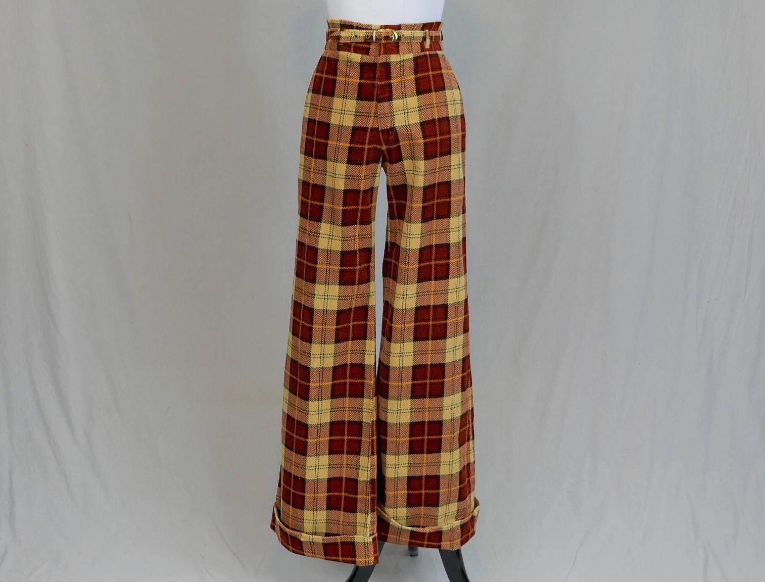 70s Plaid Pants - 28