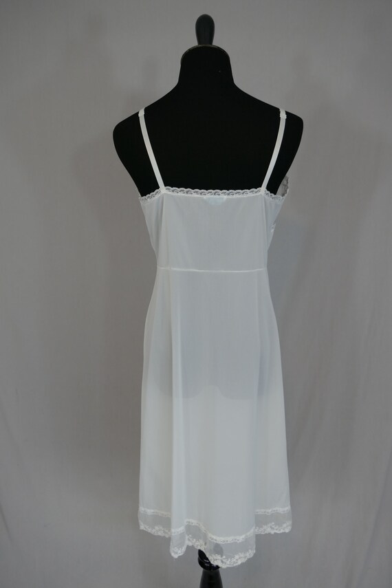 40s 50s Off-White Dress Slip - Lace Trim and Plea… - image 5