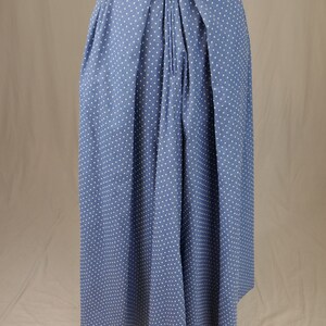 Vintage Lady's Skirt and Man's Waistcoat Set for Costume Light Blue w/ White Flocked Polka Dots 24 waist skirt, 42 chest vest image 8