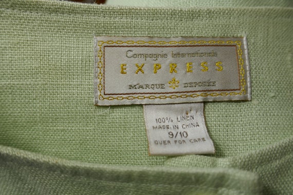 90s Light Green Linen Cardigan - Express - Long S… - image 6