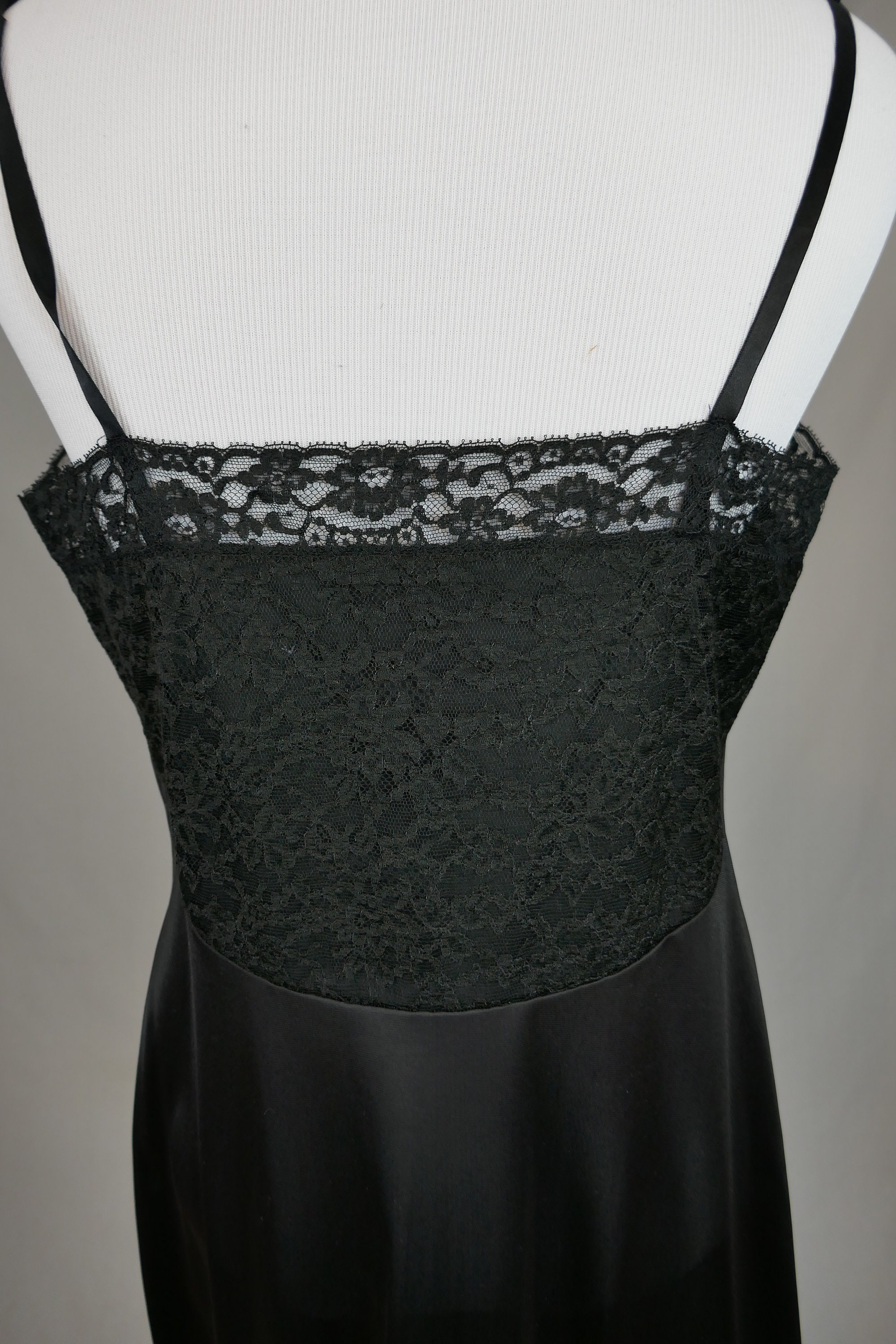 60s Black Slip Lace Trim Full Nylon Dress Slip Vanity Fair Etsy