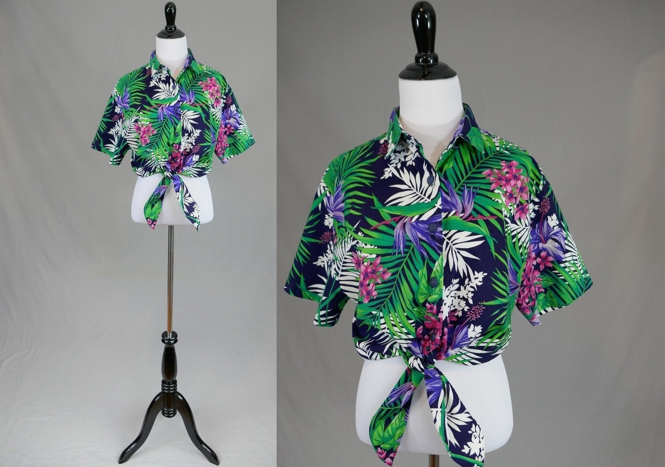 80s Tie Front Shirt - Etsy