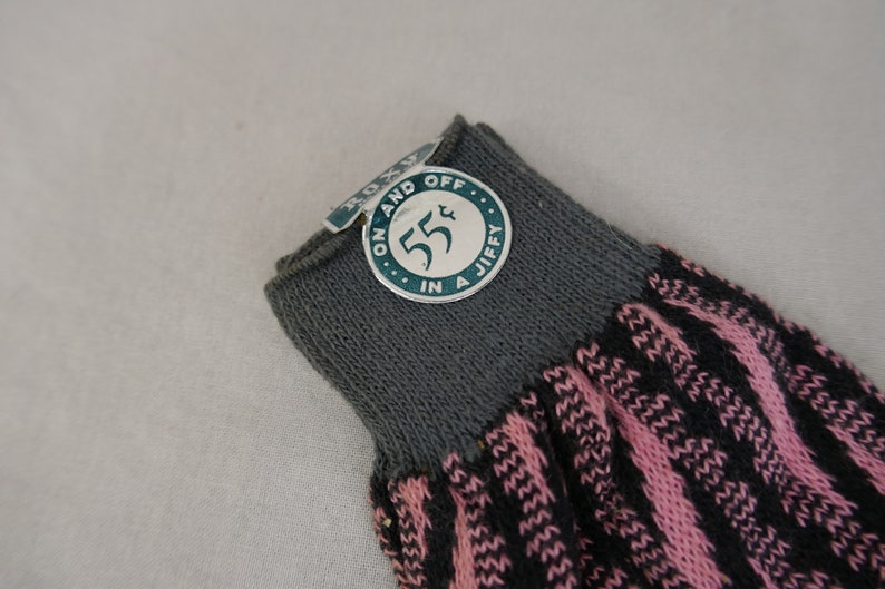 Men's Vintage Roxy Socks NOS NWT New Unworn Deadstock Pink Black and Gray Soft Spun Cotton Mid-Century Hosiery image 2