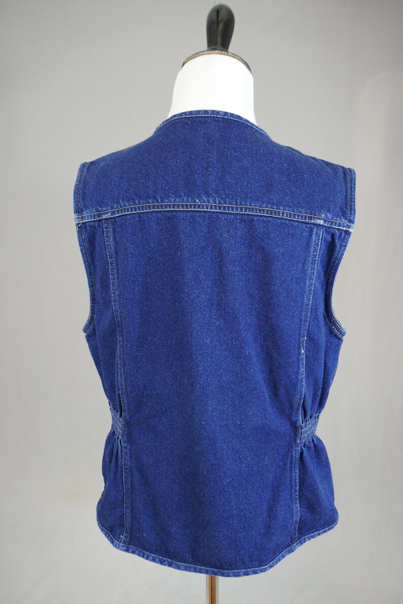 80s 90s Gitano Denim Vest Zip Front Cotton Jean Vintage 1980s 1990s M image 6