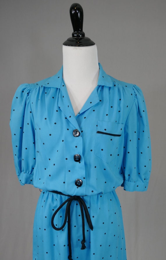 Light blue dress with black best sale polka dots