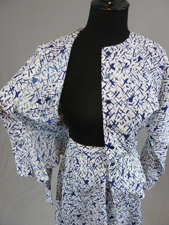 80s Blouse or Jacket and Skirt Set - Cool Peplum … - image 7