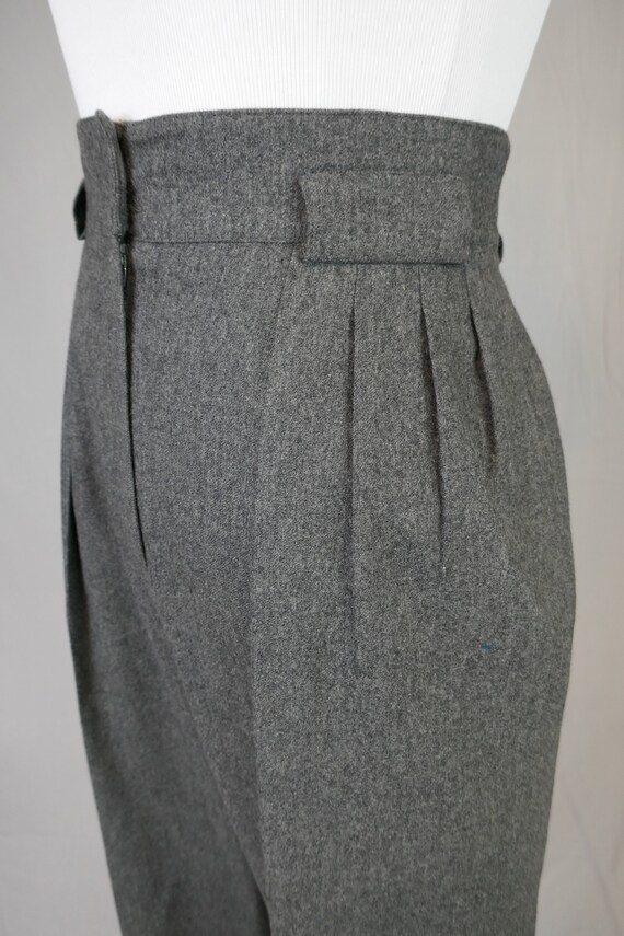 80s Gray Trousers - 28" waist - Pleated Front Pan… - image 2