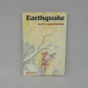 Earthquake (1975) by Matt Christopher, Ted Lewin - Vintage 1970s Boys' Adventure Book