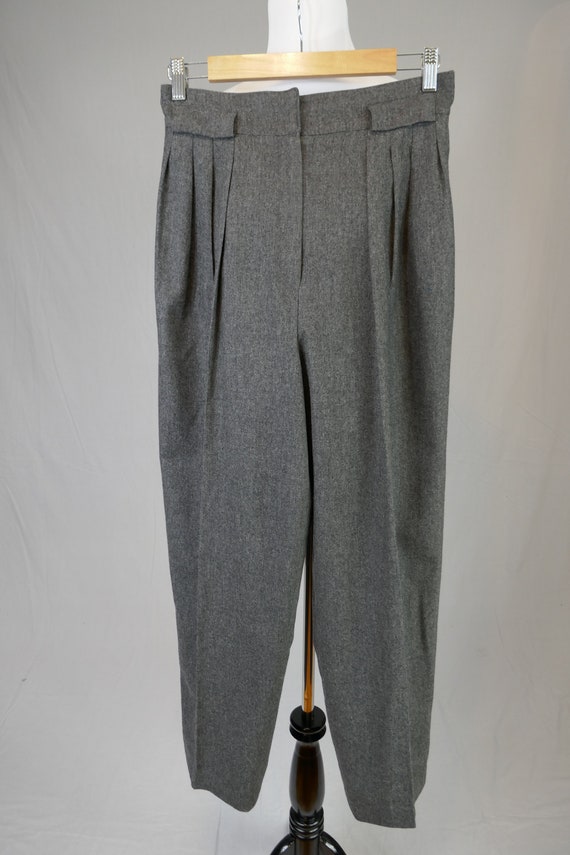 80s Gray Trousers - 28" waist - Pleated Front Pan… - image 4