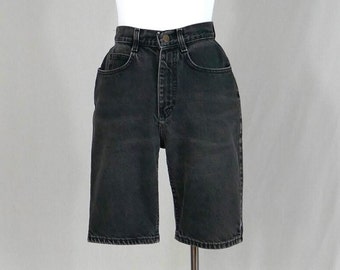 90s Black Lee Jean Shorts - 25" waist - Faded Cotton Denim - Vintage 1990s - XS S