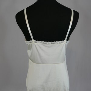 80s Pale Beige Camisole Lace Trim Nylon Cami Blouse Slip Undercover Wear Vintage 1980s Size S 34 image 5