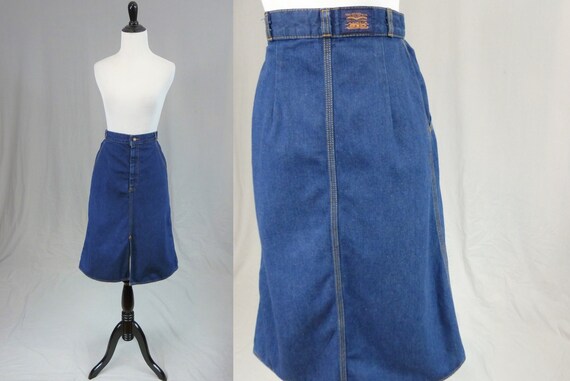 70s Levi's Skirt Blue Denim Jean Skirt High Waist - Etsy