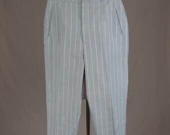 60's-70's Spain stripe wool slacks 玉虫色 Cultum Men's Wool Blend Striped Pleated Trousers