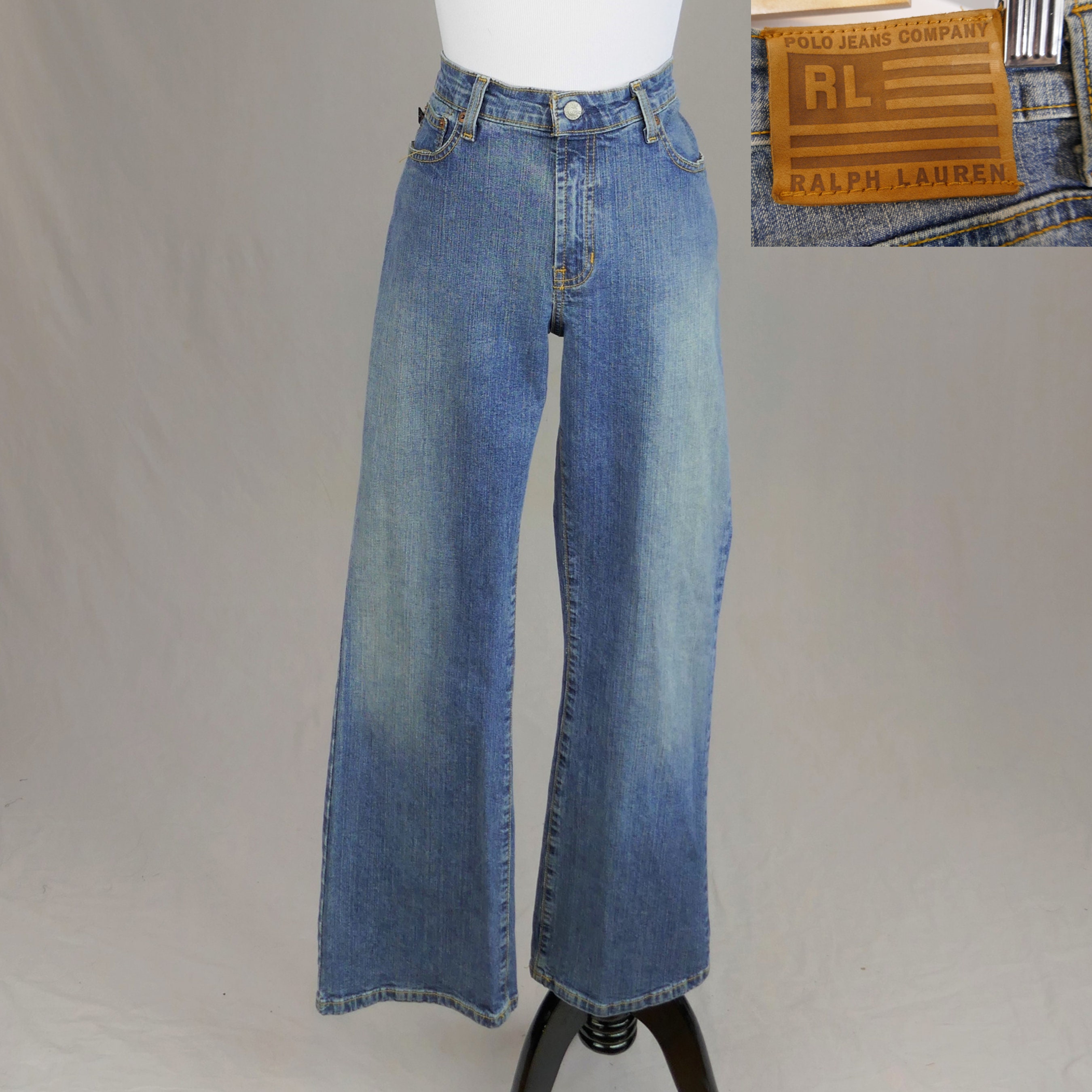 90s Y2K Polo Ralph Lauren Stretch Kelly Jeans 34 35 Low Waist Boot Cut  Bootcut Blue Cotton Denim Vintage 1990s 30 Inseam -  Canada