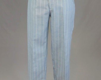 パンツ 1980s 2tac stripe slacks vintage Striped Vintage 80s Pants, High Rise, White - Red - Blue