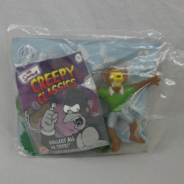 Vintage Burger King 2002 Ned Flanders Toy - The Simpsons Halloween Creepy Classics - New in Package