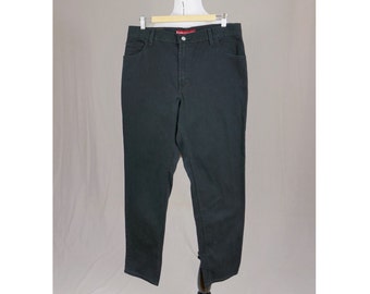 Vintage Black Levi's 550 Jeans - 35" 36" waist - Mid Rise Relaxed Tapered - Spandex for Stretch - Vintage Y2K - 32" inseam Long