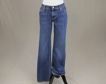 Vintage Gap Jeans Low Rise Boot Cut - 30" LOW waist with stretch - Dated 2003 - Blue Denim Pants - 34.5" inseam Sz 4 Long