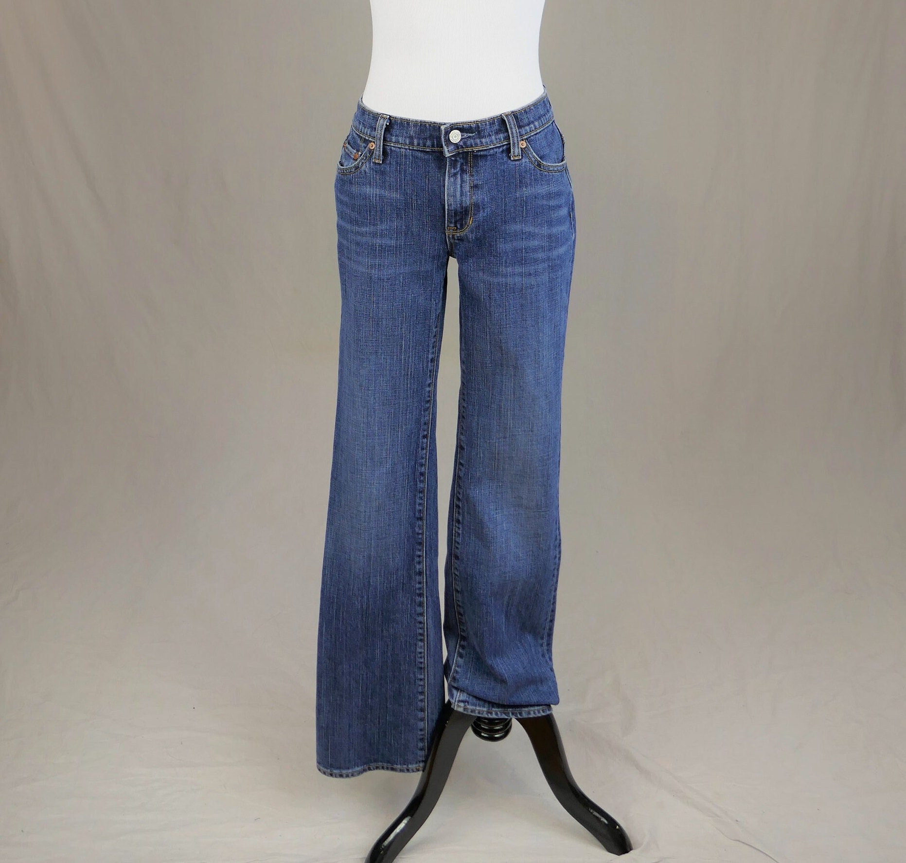 Gap Women's Blue Medium Wash Denim Wide Leg High Rise Sailor Jeans Size  0/25A