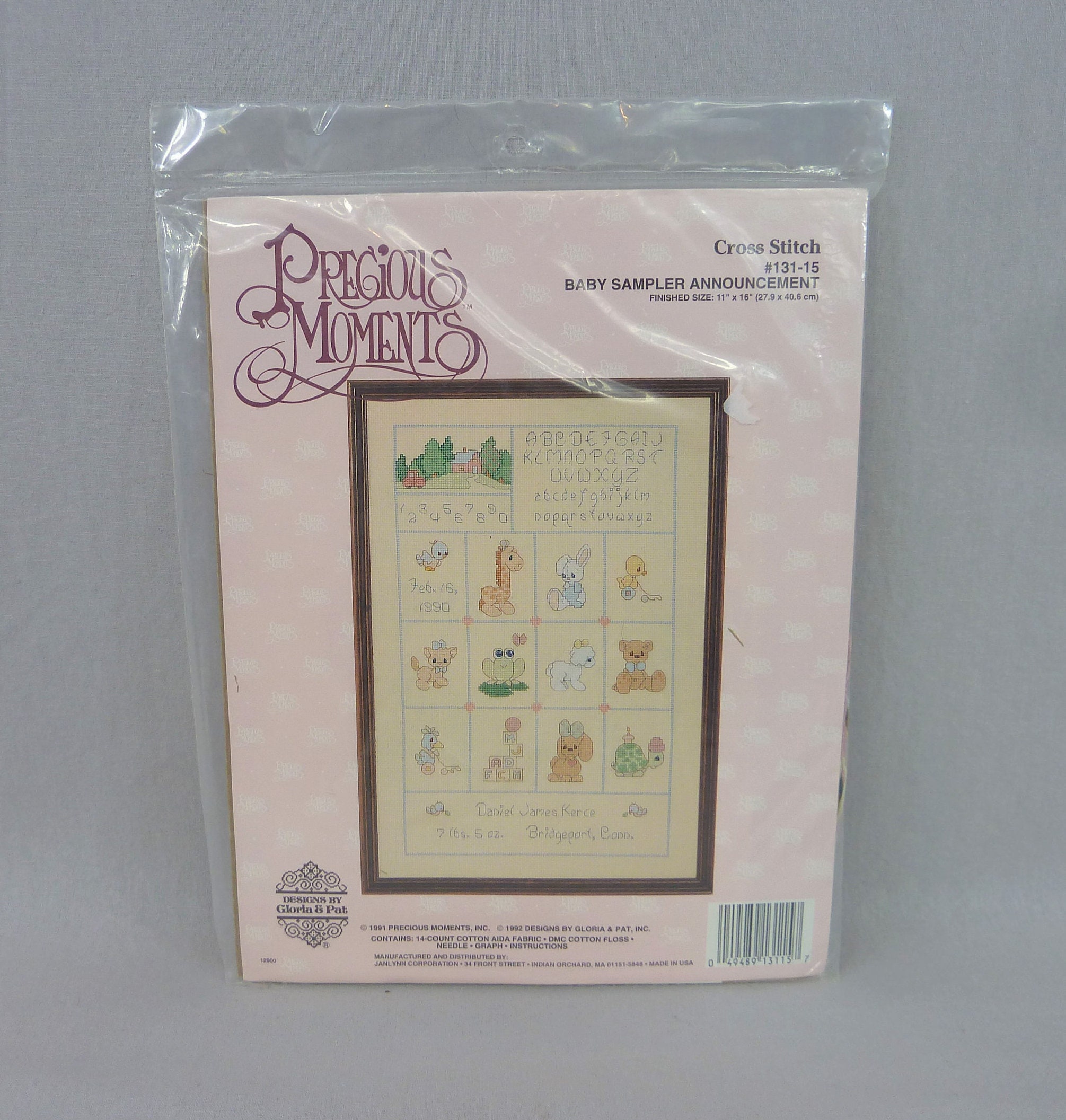 1992 Precious Moments Counted Cross Stitch Kit Baby Sampler Etsy
