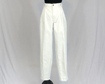 90s Bugle Boy for Her Khakis - 28" waist - Pleated Front, Relaxed Fit, Tapered Leg - Vintage 1990s - 30" inseam