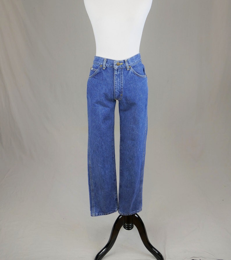 90s Lee Jeans 27 waist Men's Blue Denim Pants Vintage 1990s 29.5 inseam length image 1