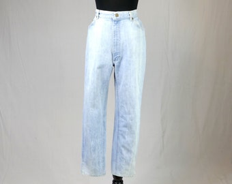 80s Lee Jeans - 30" waist - Subtle Stripes - Relaxed, Tapered - High Rise - Short Petite - Vintage 1980s - 27.25" inseam