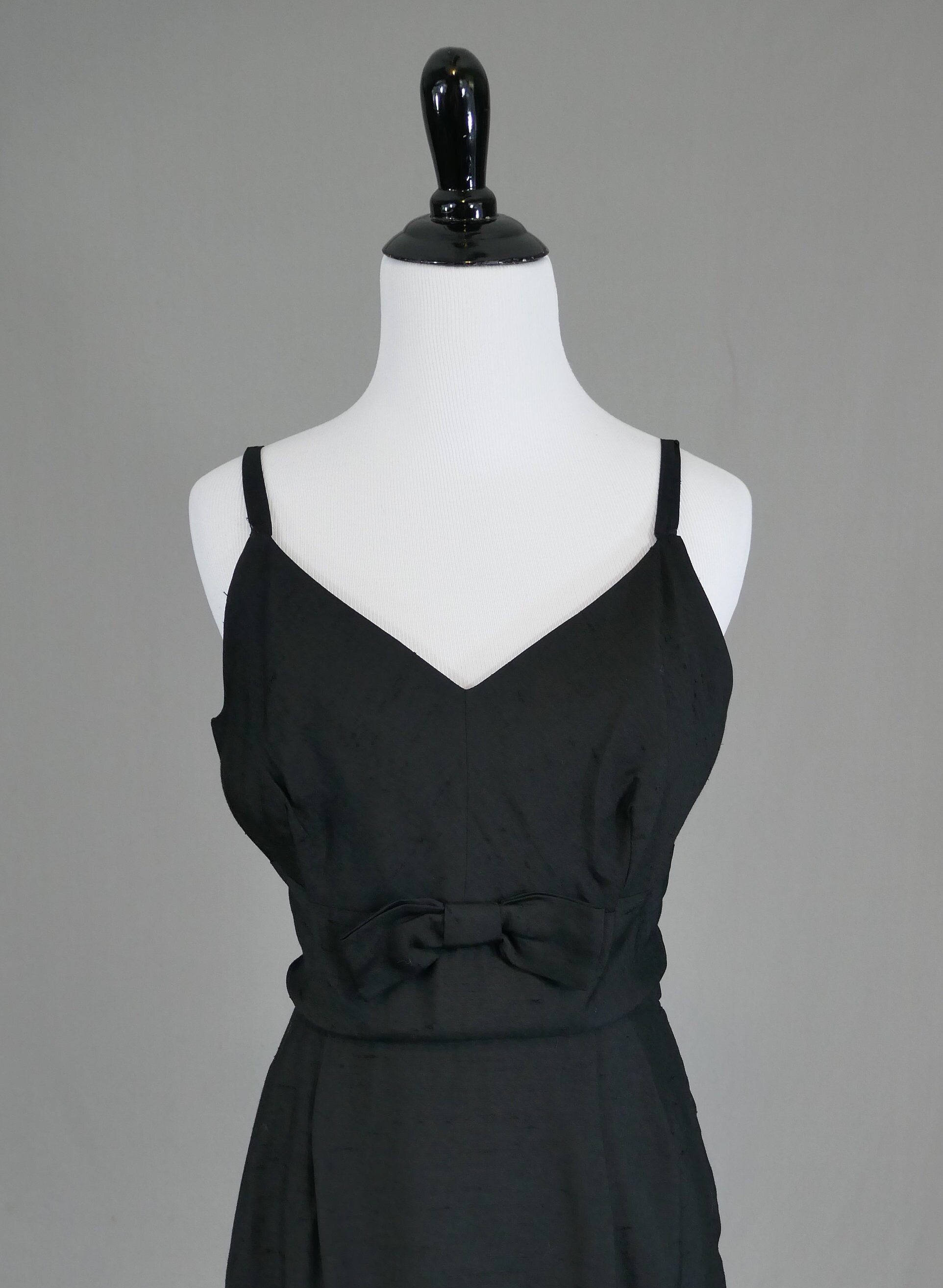 ■LOW CLASSIC■ SHRRING STRING DRESSBLACK LC242_DR01BK 60s Little Black Dress - Sleeveless - Bow at Front Waist