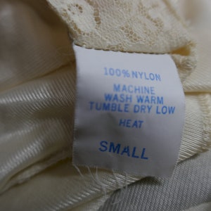80s Pale Beige Camisole Lace Trim Nylon Cami Blouse Slip Undercover Wear Vintage 1980s Size S 34 image 7