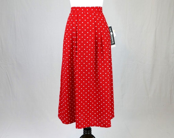 Plaid Skirt Outfit Midi Skirt Red Pleated Skirt 90s Vintage NWT Polka