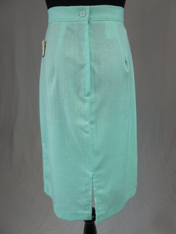 80s Deadstock Skirt Suit - Light Minty Blue - Puf… - image 6