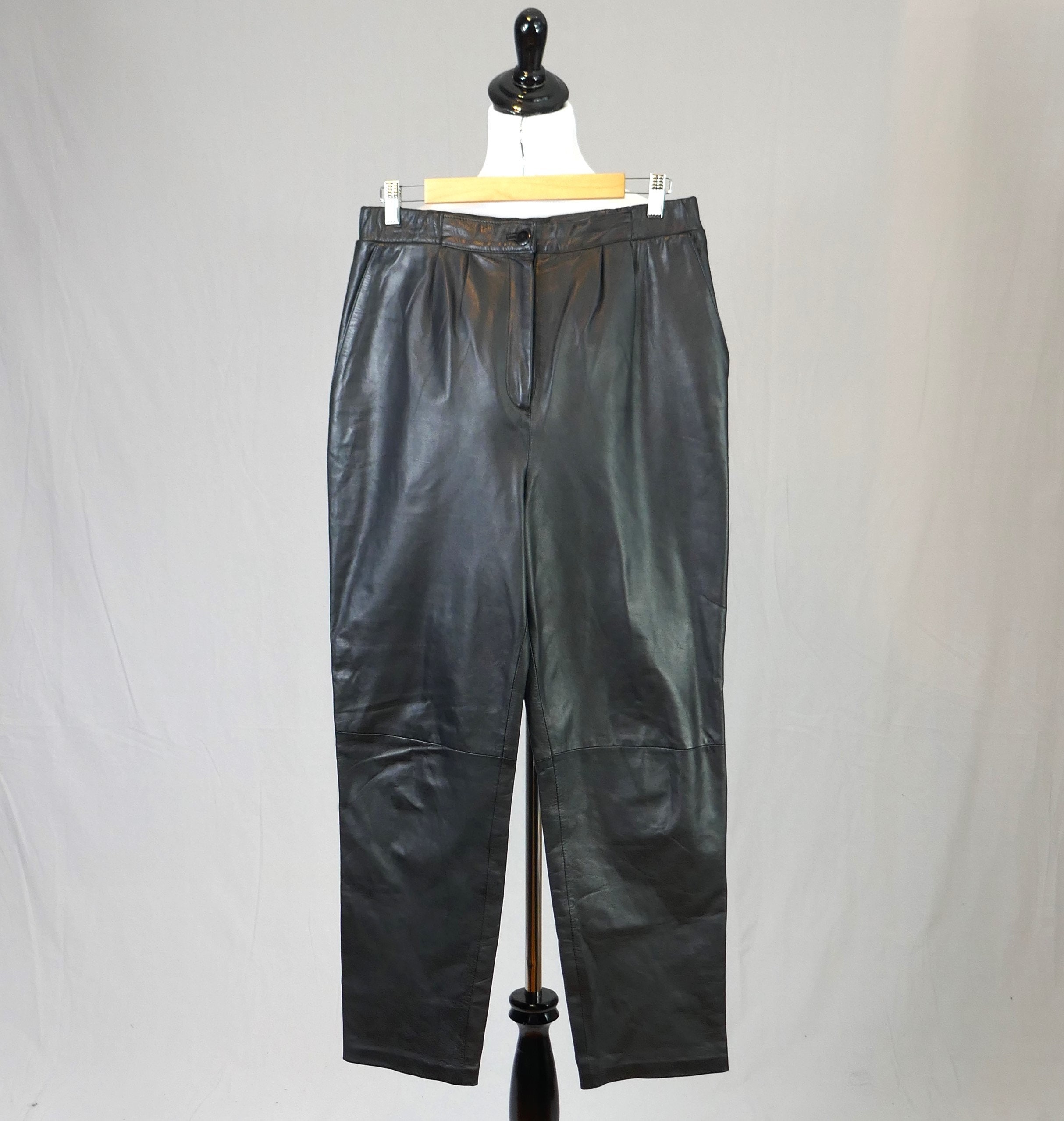 Unique Vintage 1930s Black Thelma Suspender Pants
