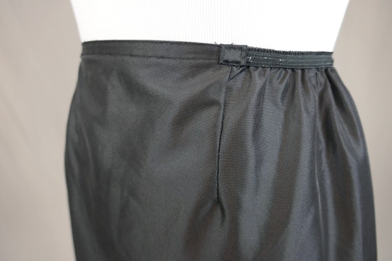 70s Long Skirt Slip - Black Half Slip - Nylon - V… - image 5