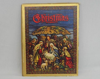 Christmas: An American Annual of Christmas Literature & Art (1935) - Vintage Book in Box - Carols, Poetry, Photos, etc - Vintage 1930s