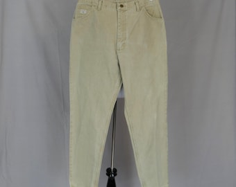 90s Wrangler Jeans - 33" waist - Light Brown Beige Denim Pants - High Rise, Relaxed Fit, Tapered Leg - Vintage 1990s - 30" length