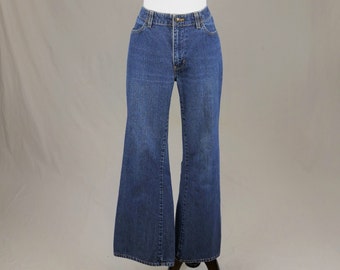 90s Old Navy Jeans - 31" waist - Bootcut or Flare - Blue Denim Pants - Vintage 1990s - 30.75" inseam