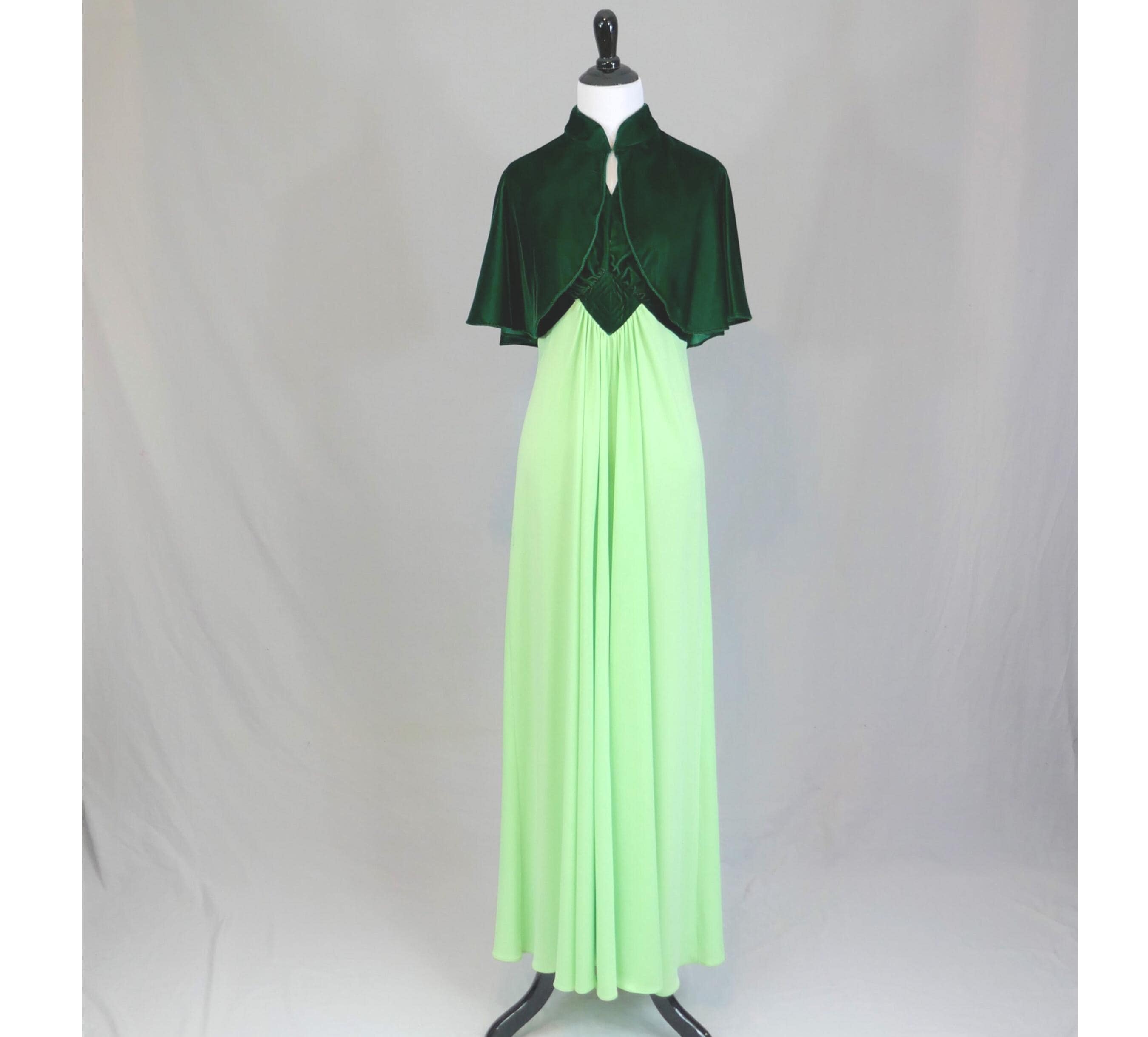 Dark Green Velvet Maxi Dress - Etsy