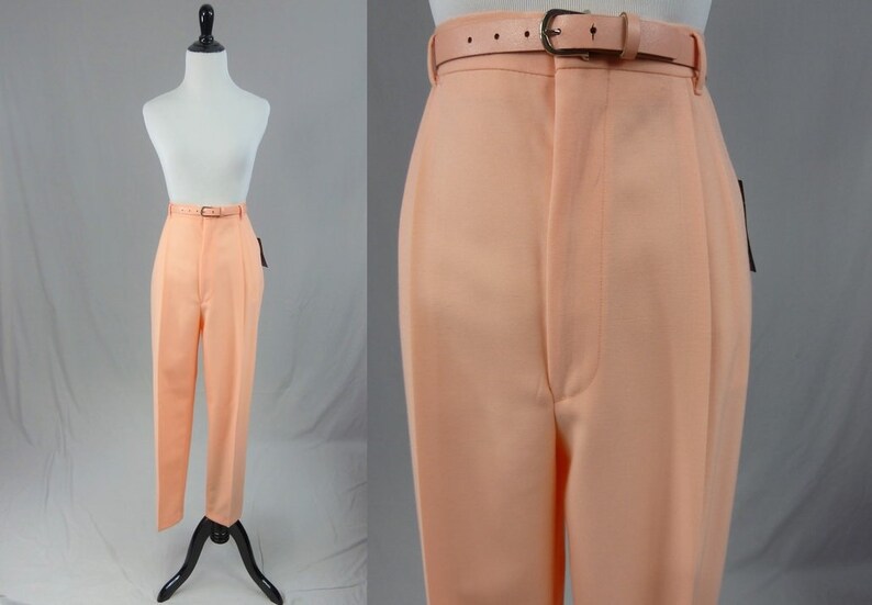 30 waist 80s Pleated Peach Pants Deadstock Unworn w Tags Vintage 1980s High Waisted Jara Dress Slacks